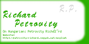 richard petrovity business card